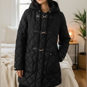 DKNY Women’s Quilted Hooded Puffer Coat